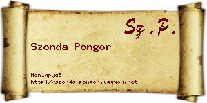 Szonda Pongor névjegykártya